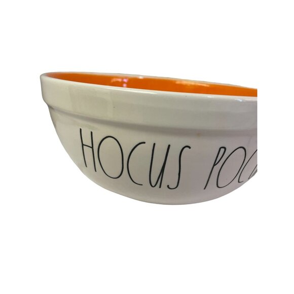 RAE Dunn Artisan Collection White Orange Halloween Hocus Pocus Bowl 5"H x 8.5"W - Picture 2 of 11